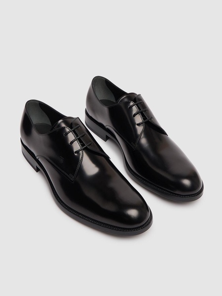 Leather derby lace-up shoes