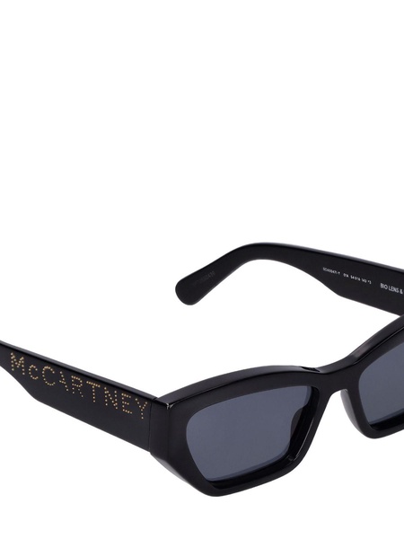 Cat-eye bio-acetate sunglasses w/ chain