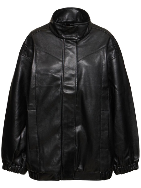 Brooklyn faux leather bomber jacket