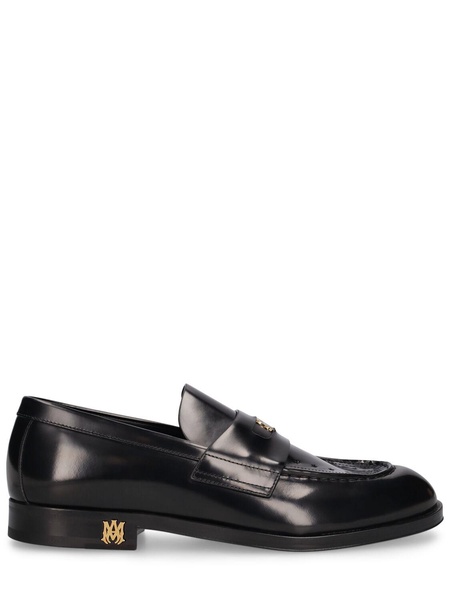 Logo leather loafers