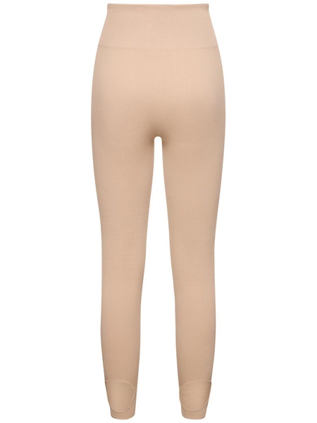 Ribbed jersey leggings w/ stirrups