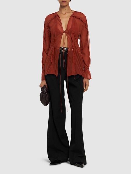 Floating sheer long sleeve shirt