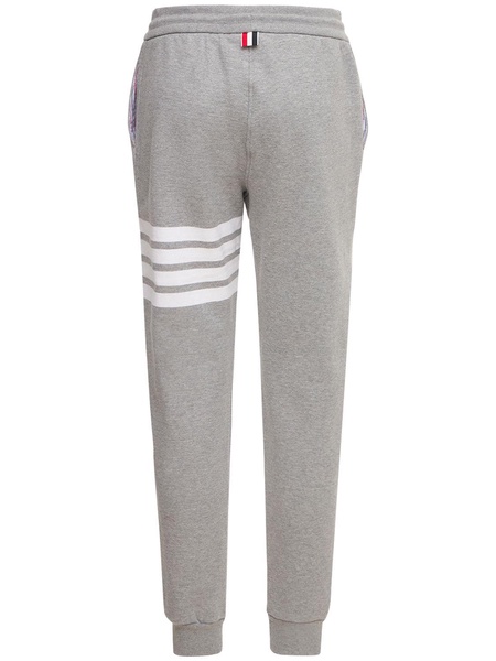 Intarsia stripes cotton sweatpants