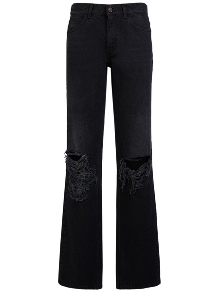 Carel distressed midrise straight jeans