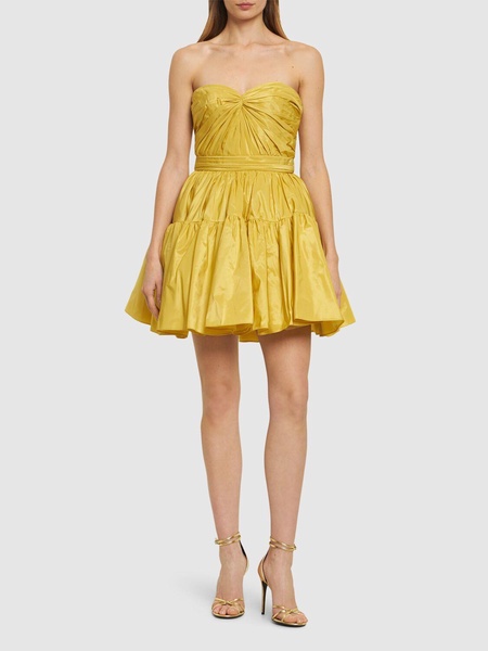 Strapless taffeta mini dress