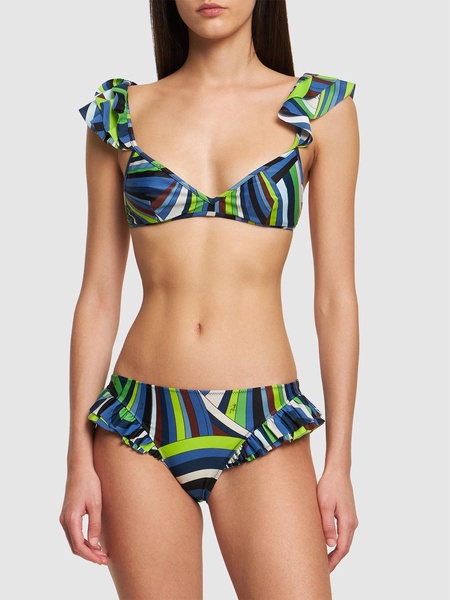 Iride printed Lycra bikini bottoms