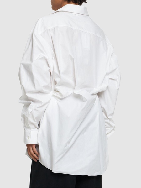 Crinkled cotton poplin shirt