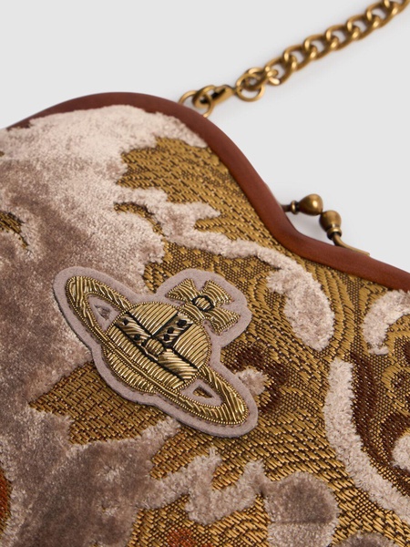 Belle Heart Frame velvet jacquard bag