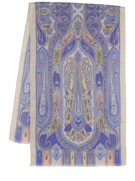 Paisley print cashmere & silk scarf