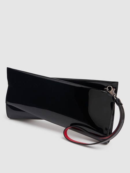 Loubitwist patent leather clutch