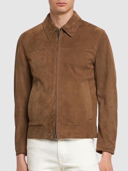 Zip-up suede jacket