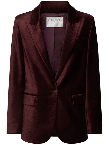 Stretch cotton viscose velvet blazer