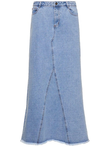 Miles patchwork denim maxi skirt