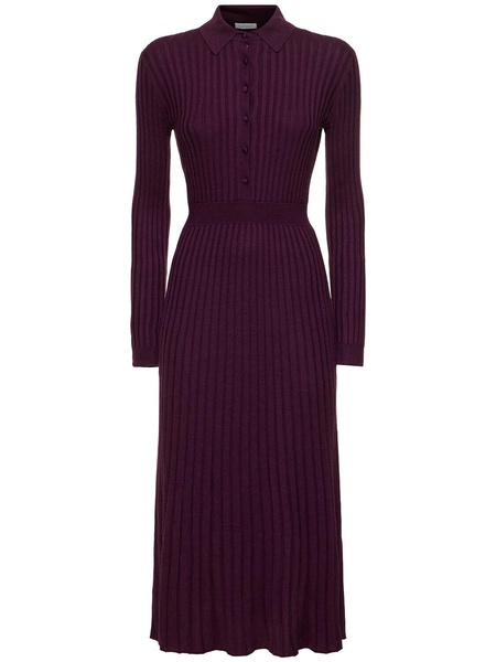 Ardor rib knit polo midi dress