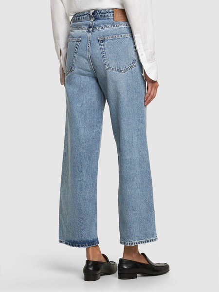 Organic cotton denim flared jeans