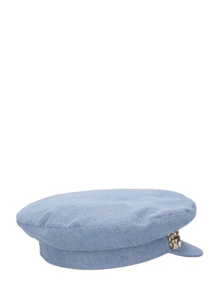 RV crystal broach denim sailor cap