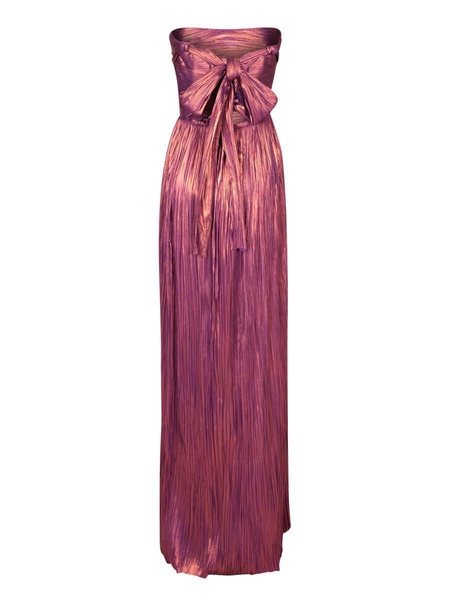 Bordeaux Silk Draped Dress