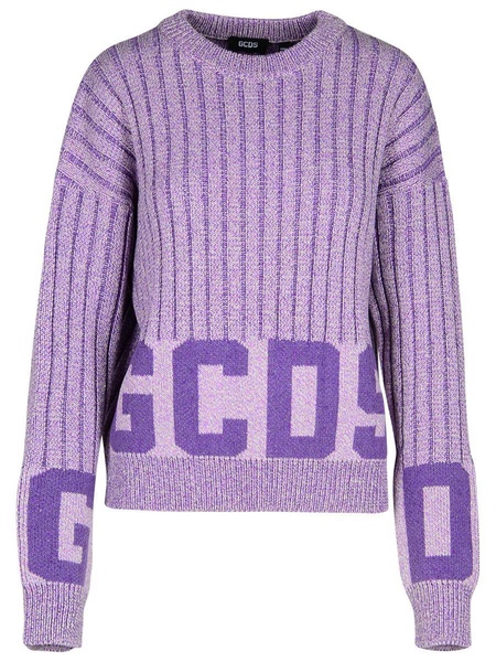 GCDS Logo Intarsia-Knit Crewneck Jumper