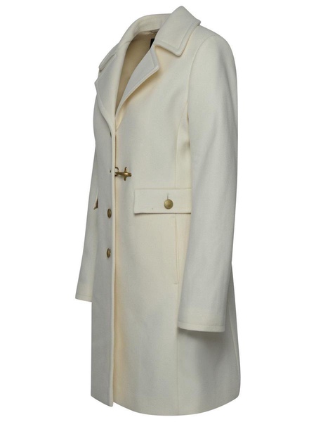 Fay Ivory Virgin Wool Blend Coat in Beige