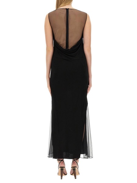 Helmut Lang Sheer-Panelled Sleeveless Maxi Dress