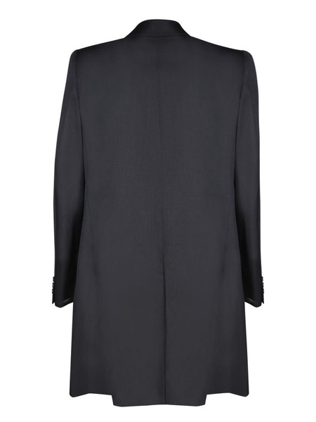 Zip Details Black Coat