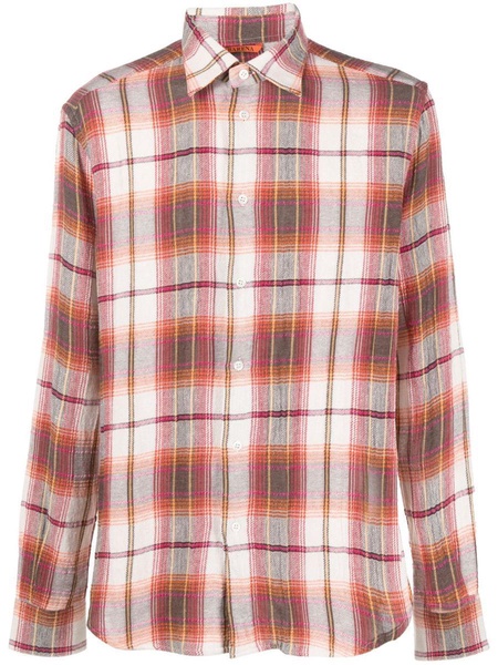 Barena Check Print Cotton Blend Shirt