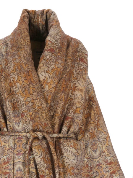 Uma Wang Pattern-Detailed Belted Coat