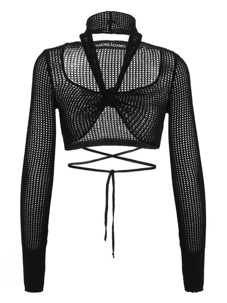 Andreādamo Openwork Cropped Top