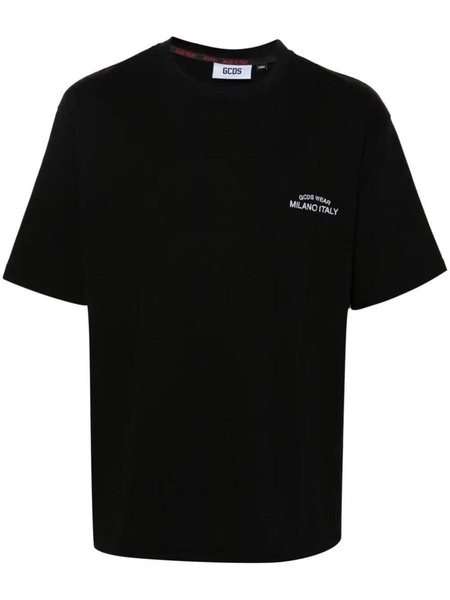 logo-embroidered cotton T-shirt