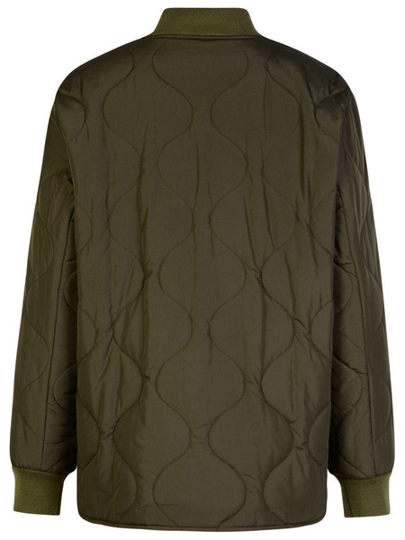 'Camila' Military Green Jacket With Snap Buttons In Quilted Fabric Woman