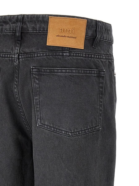 Paris Logo Patch Tapered Fit Jeans