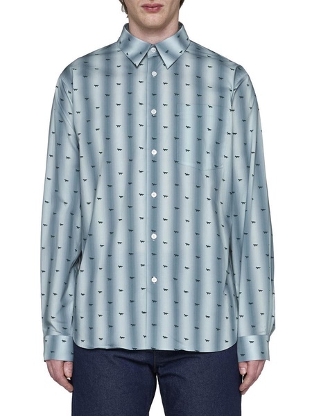 Maison Kitsuné Allover Fox Printed Long-Sleeved Shirt