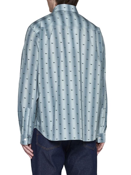 Maison Kitsuné Allover Fox Printed Long-Sleeved Shirt