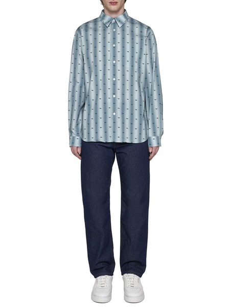 Maison Kitsuné Allover Fox Printed Long-Sleeved Shirt