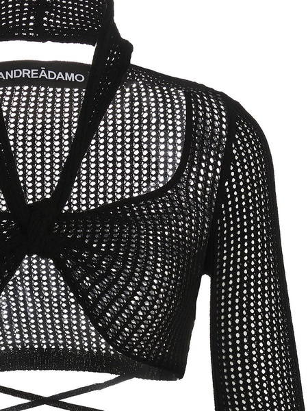 Andreādamo Openwork Cropped Top