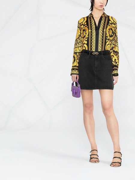 Baroque Print Silk Shirt for Women from Versace's SS24 Collection