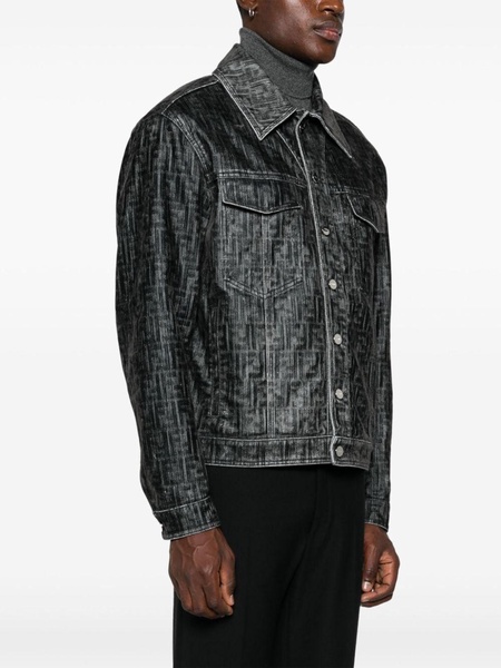 FENDI Men's FF Motif Denim Jacket - Stylish Outerwear for FW24