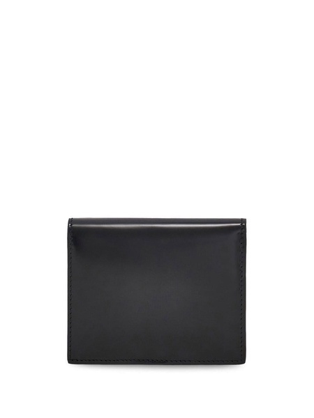 'wanda' Black Wallet With Gancini Closure In Patent Leather Woman