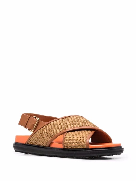 Marni Brown Cotton Fussbeet Sandals