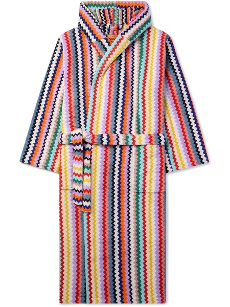 Riverbero Striped Cotton-Terry Hooded Robe