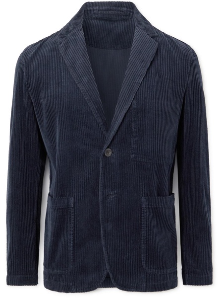 Garment-Dyed Unstructured Cotton-Corduroy Blazer