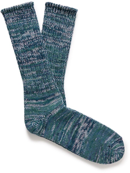 Ribbed Cotton-Blend Socks