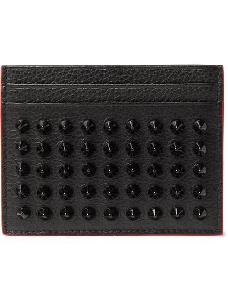 Kios stud-embellished leather card holder