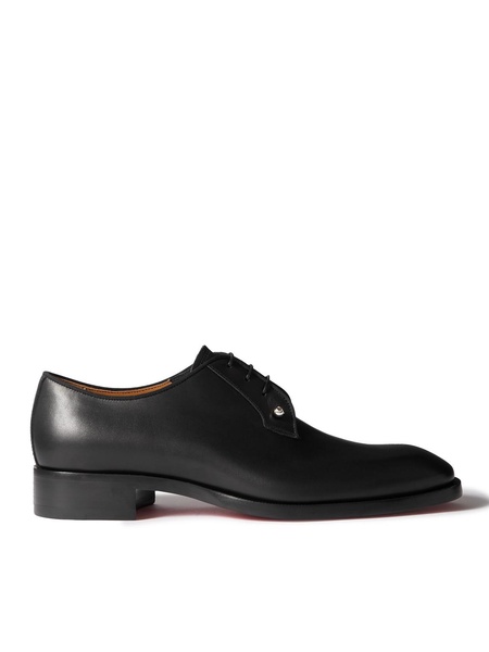 Chambeliss Grosgrain-Trimmed Embellished Leather Derby Shoes