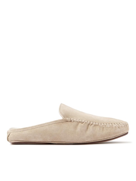 Crawford Shearling-Lined Suede Slippers