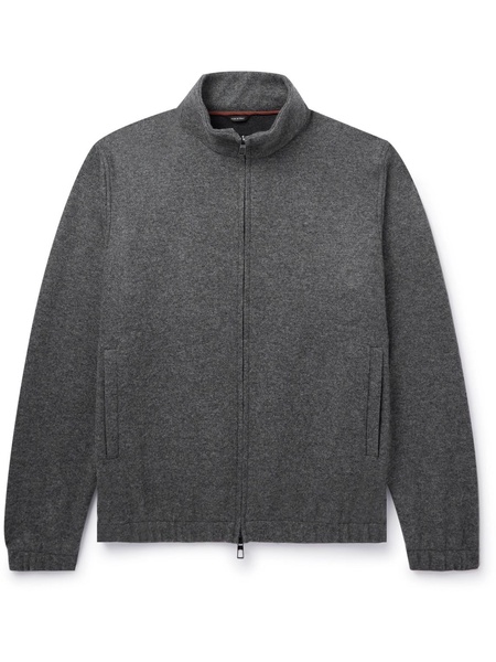 Cashmere-Blend Zip-Up Sweater