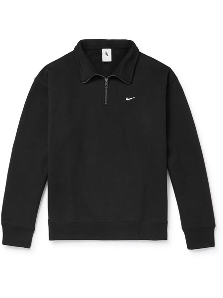 Logo-Embroidered Cotton-Terry Half-Zip Sweatshirt