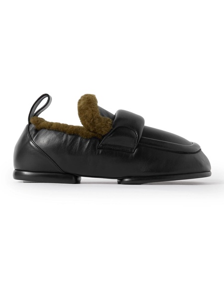 Shearling-Lined Leather Loafers