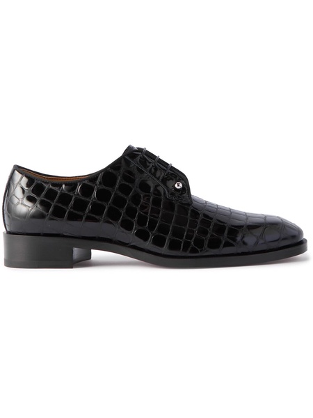 Chambeliss Embellished Croc-Effect Leather Derby Shoes