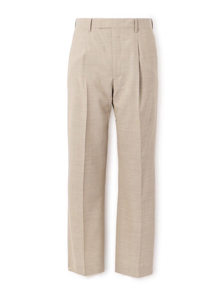 Straight-Leg Pleated Wool Trousers